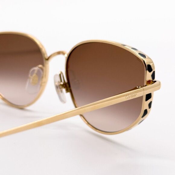 NEW CARTIER CT0300S 002 WOMEN GOLD CAT EYE SUNGLASSES - Picture 6 of 13